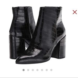 Steve Madden Black Croc Booties
